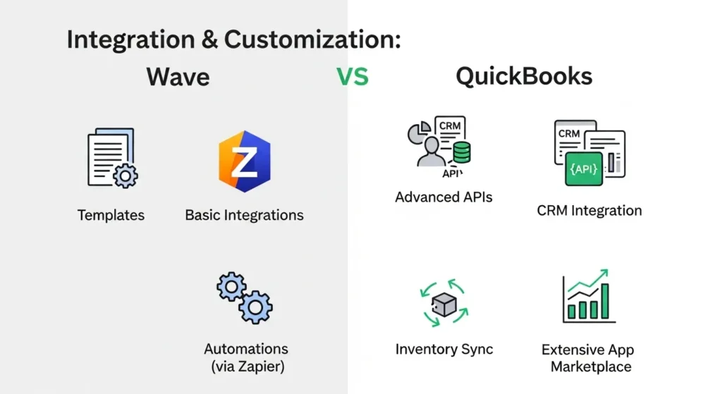 Scalability, Customization, and Integrations in Wave vs QuickBooks